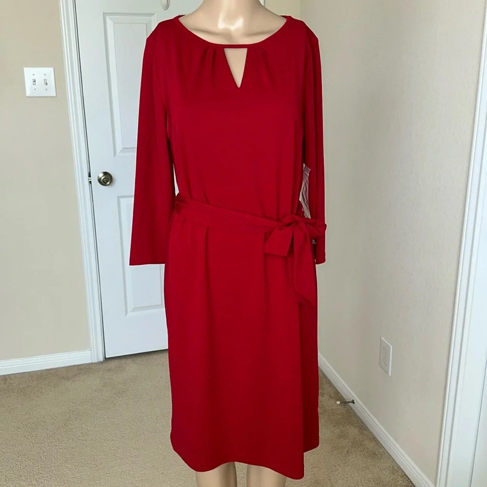 Talbots Red Long Sleeve Dress - Picture 1 of 11
